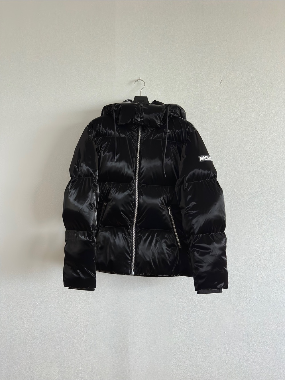 Mackage KENT-GLO High-Gloss Hooded Down Jacket, Size 36 (Small)
